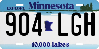 MN license plate 904LGH