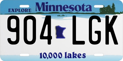 MN license plate 904LGK
