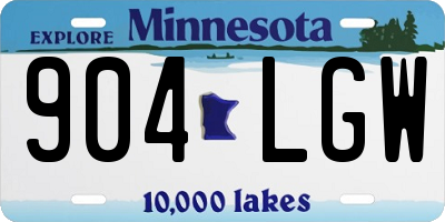 MN license plate 904LGW