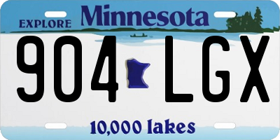 MN license plate 904LGX