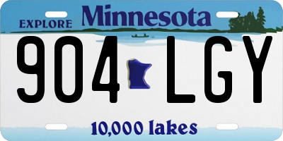 MN license plate 904LGY
