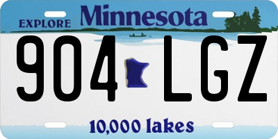MN license plate 904LGZ