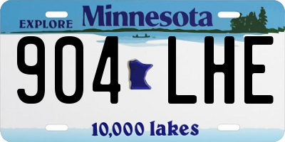 MN license plate 904LHE