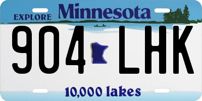 MN license plate 904LHK