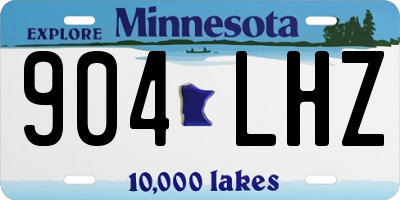 MN license plate 904LHZ