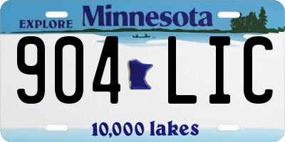 MN license plate 904LIC