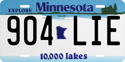 MN license plate 904LIE