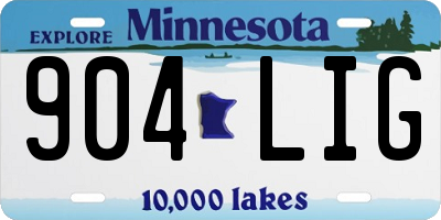 MN license plate 904LIG