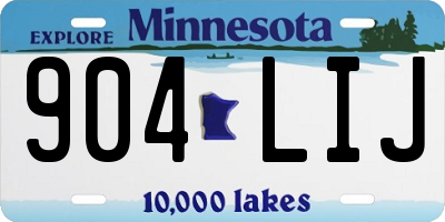 MN license plate 904LIJ