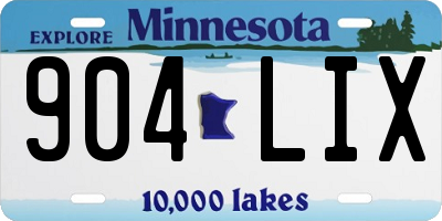 MN license plate 904LIX