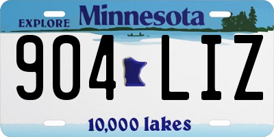 MN license plate 904LIZ