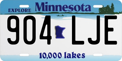 MN license plate 904LJE