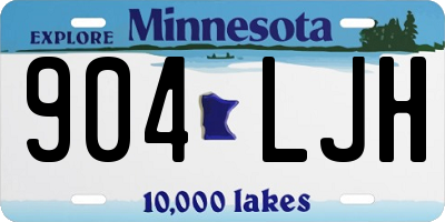MN license plate 904LJH