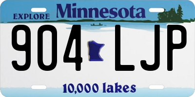 MN license plate 904LJP