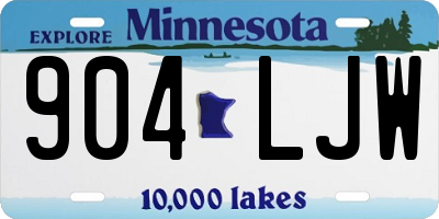 MN license plate 904LJW