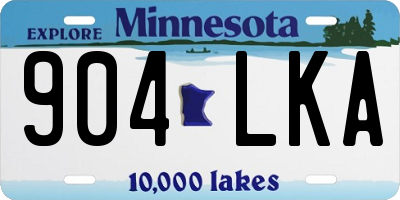 MN license plate 904LKA