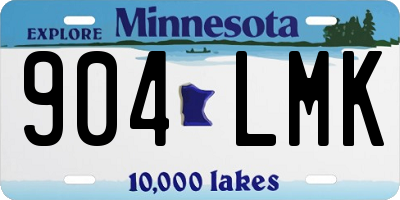 MN license plate 904LMK