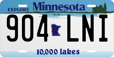 MN license plate 904LNI
