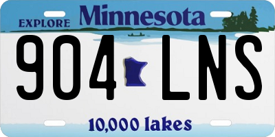 MN license plate 904LNS