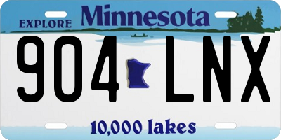 MN license plate 904LNX