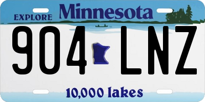 MN license plate 904LNZ