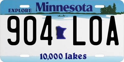 MN license plate 904LOA