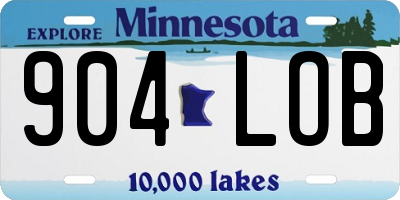 MN license plate 904LOB