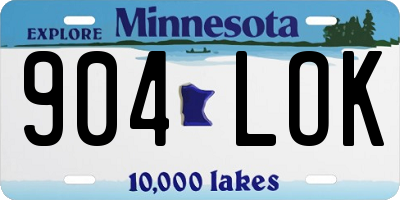 MN license plate 904LOK