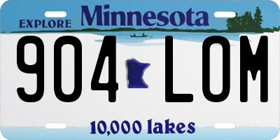 MN license plate 904LOM