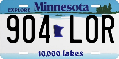 MN license plate 904LOR