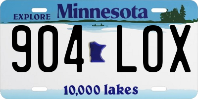 MN license plate 904LOX