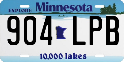 MN license plate 904LPB