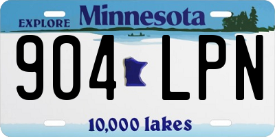 MN license plate 904LPN