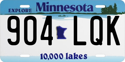 MN license plate 904LQK