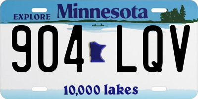 MN license plate 904LQV