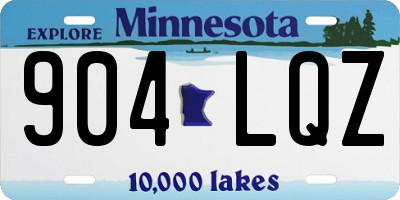 MN license plate 904LQZ