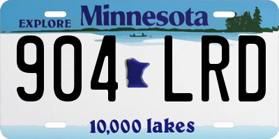MN license plate 904LRD