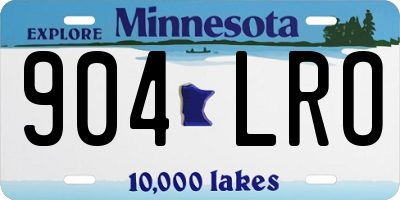 MN license plate 904LRO