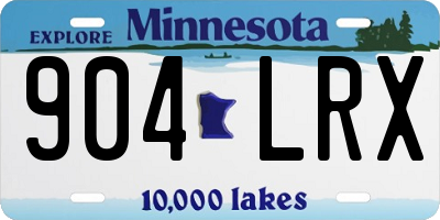 MN license plate 904LRX