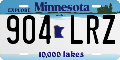 MN license plate 904LRZ