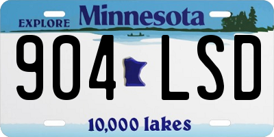 MN license plate 904LSD
