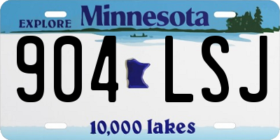 MN license plate 904LSJ