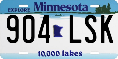 MN license plate 904LSK