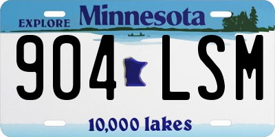 MN license plate 904LSM
