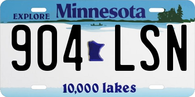 MN license plate 904LSN