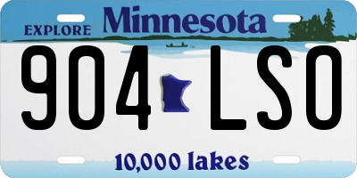 MN license plate 904LSO