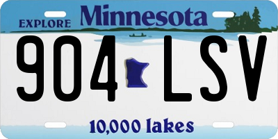 MN license plate 904LSV