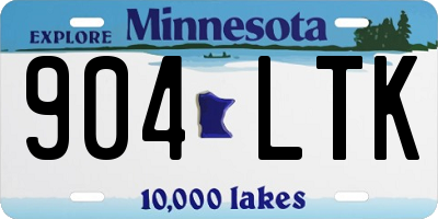 MN license plate 904LTK