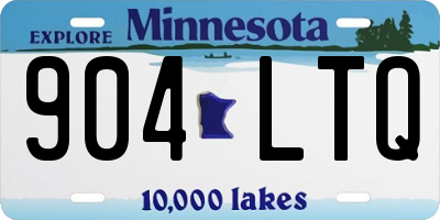 MN license plate 904LTQ