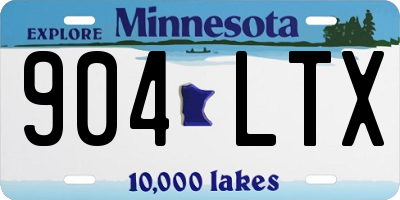 MN license plate 904LTX